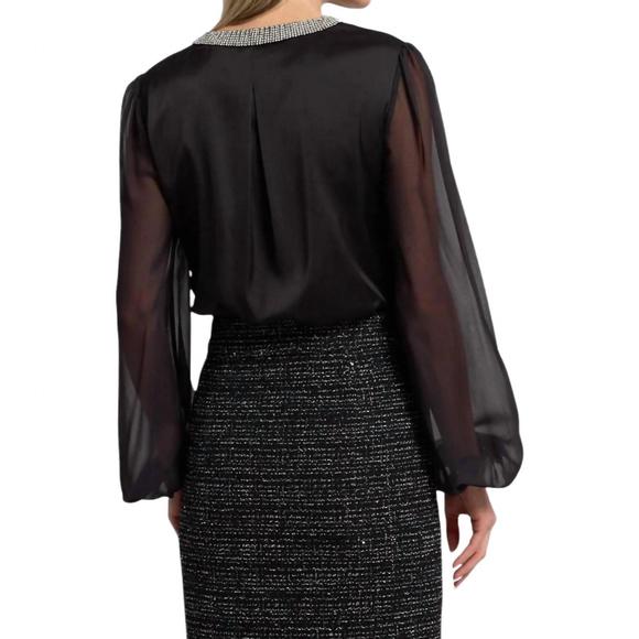 NEW GENERATION LOVE carina crystal blouse in black - Picture 3 of 5